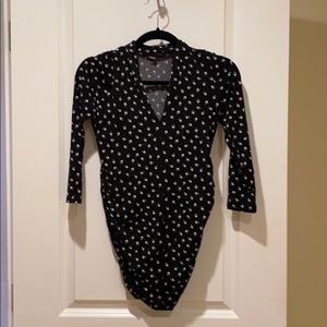 Black and white maternity top